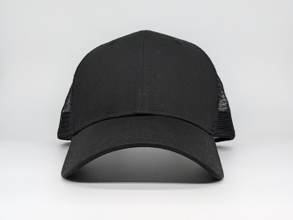 XL Trucker Hat - Plain Black