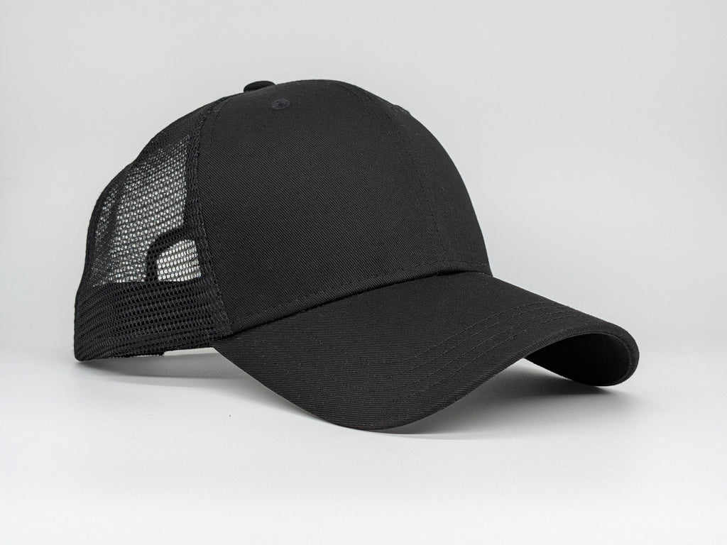 XL Trucker Hat - Plain Black