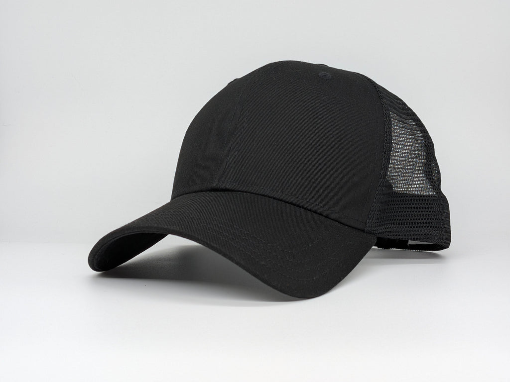 XL Trucker Hat - Plain Black