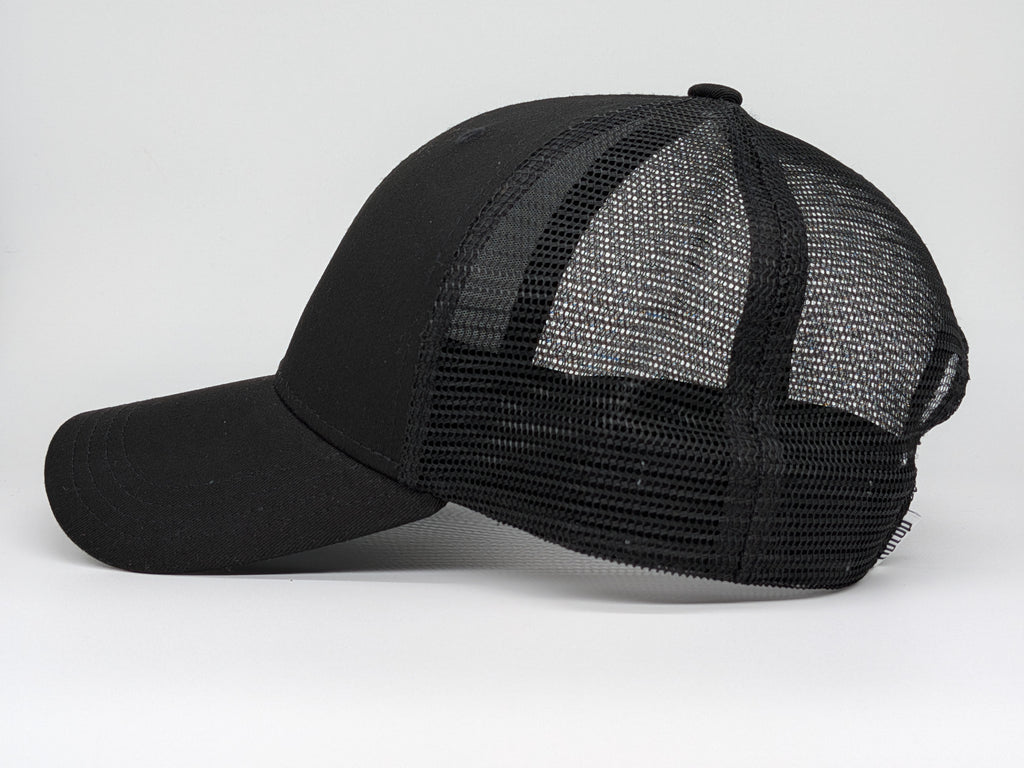 XL Trucker Hat - Plain Black