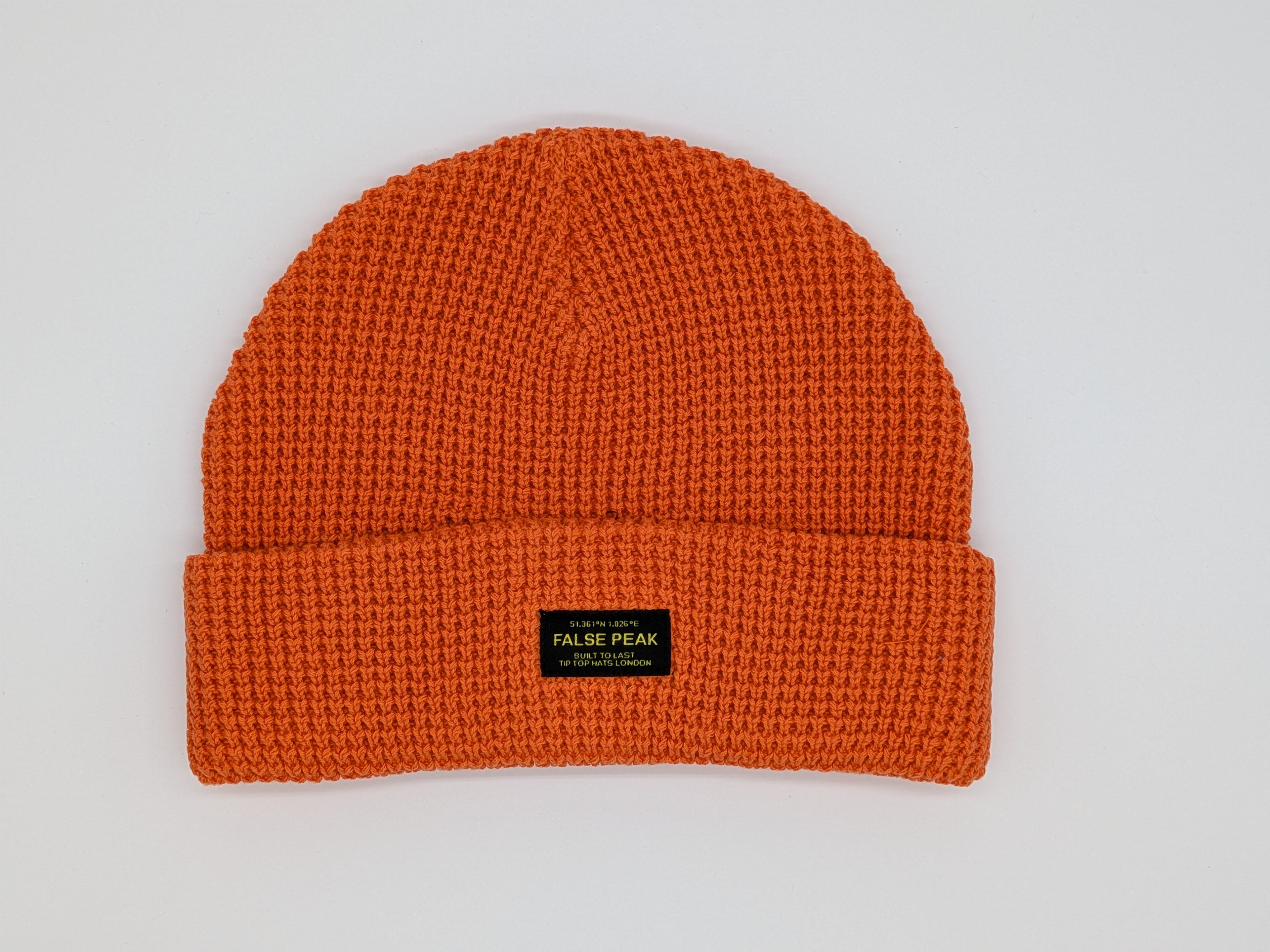 XL Waffle Beanie Hat - Orange