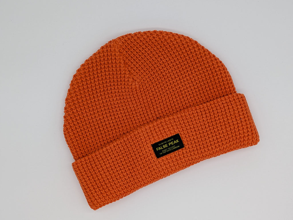 XL Waffle Beanie Hat - Orange