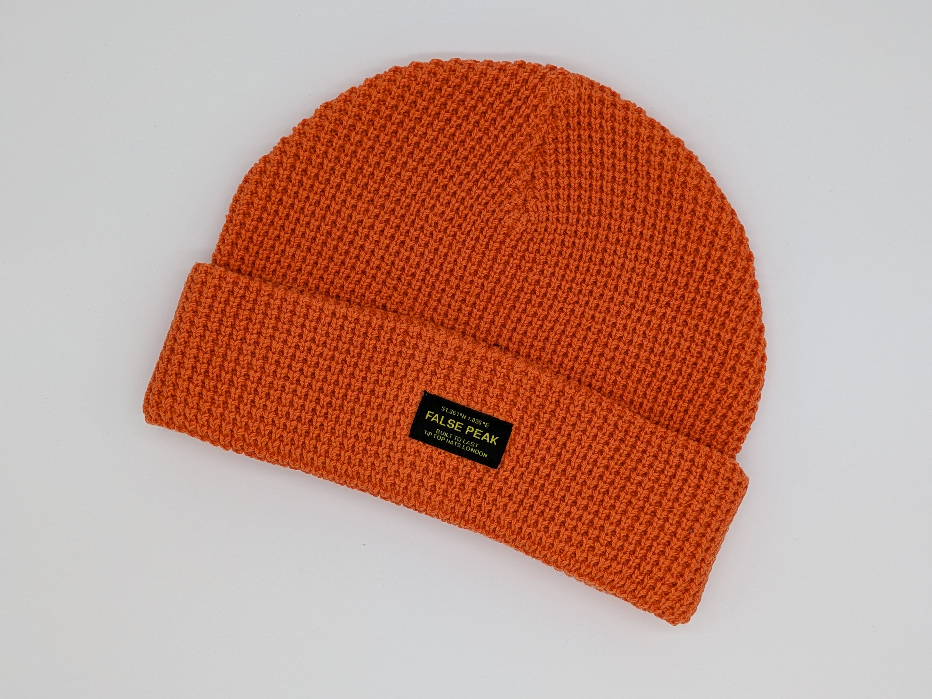 XL Waffle Beanie Hat - Orange