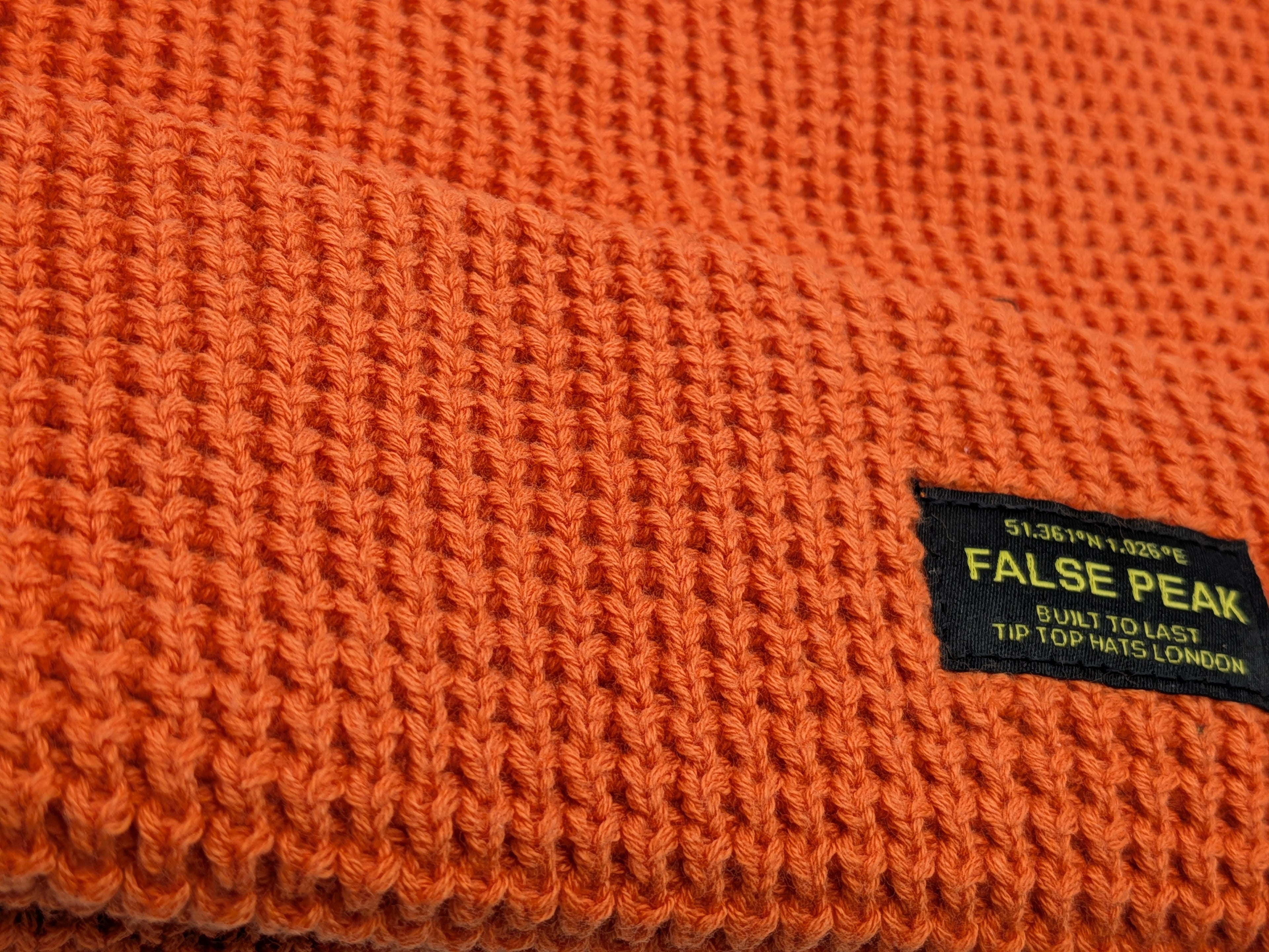 XL Waffle Beanie Hat - Orange