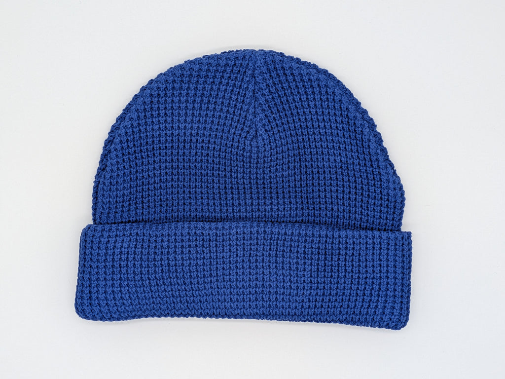 XL Waffle Beanie Hat - Blue