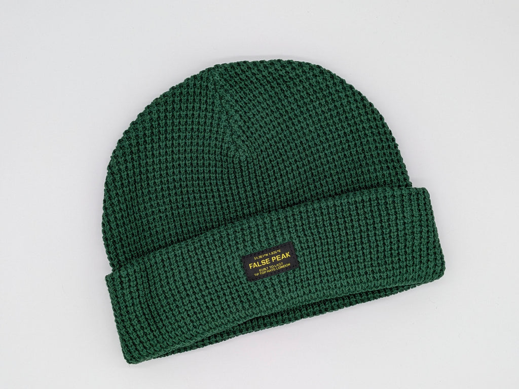 XL Waffle Beanie Hat - Green